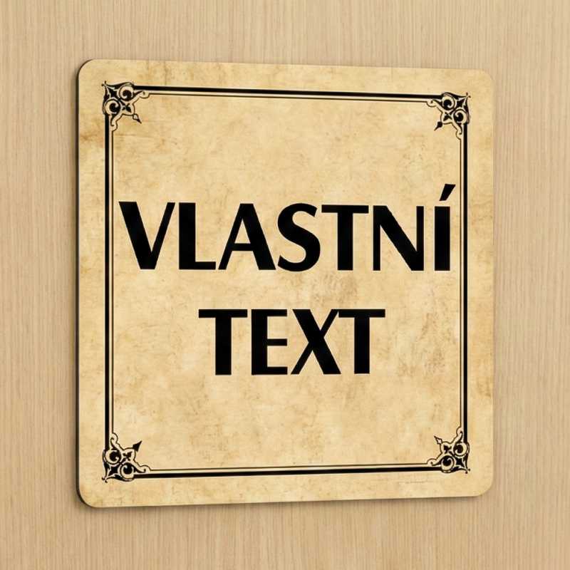Váš text, 118x118mm, stříbrná, Texas